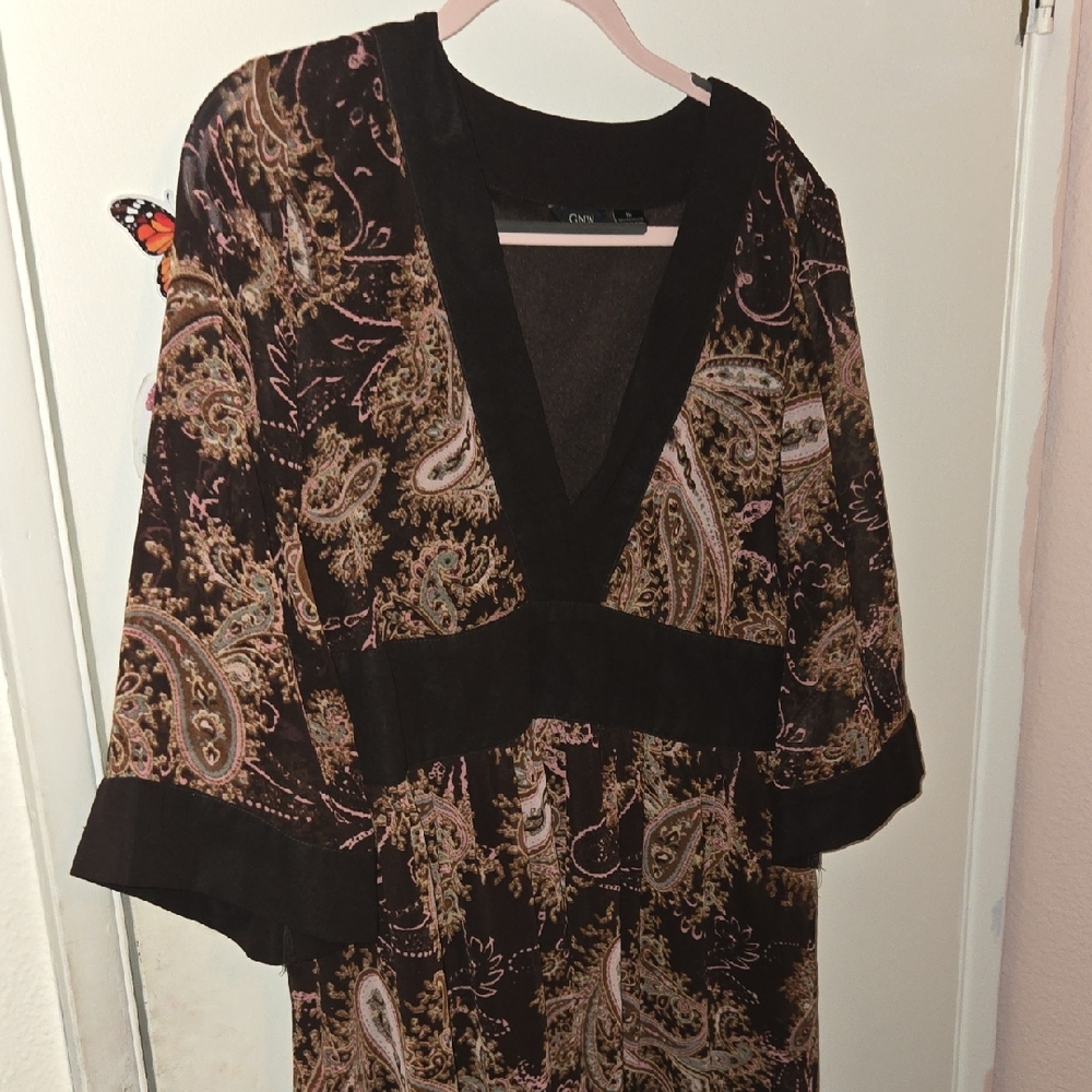 Brown Paisly Dress